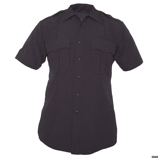 Elbeco Shirt, Mens Navy Poly SS, Zipper